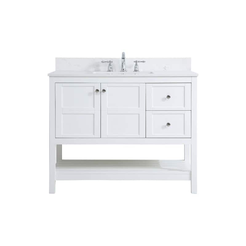 Elegant Lighting VF16442-BS Theo 42" Free Standing Single Basin Vanity - White