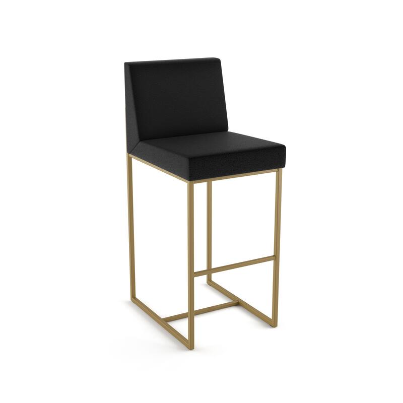 Amisco Derry Counter and Bar Stool - Charcoal Grey Boucle Polyester / Golden Metal - Bar Height