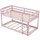 preview thumbnail 4 of 29, Modern Twin Size Bunk Bed with Ladder and Safety Guardrails Pink