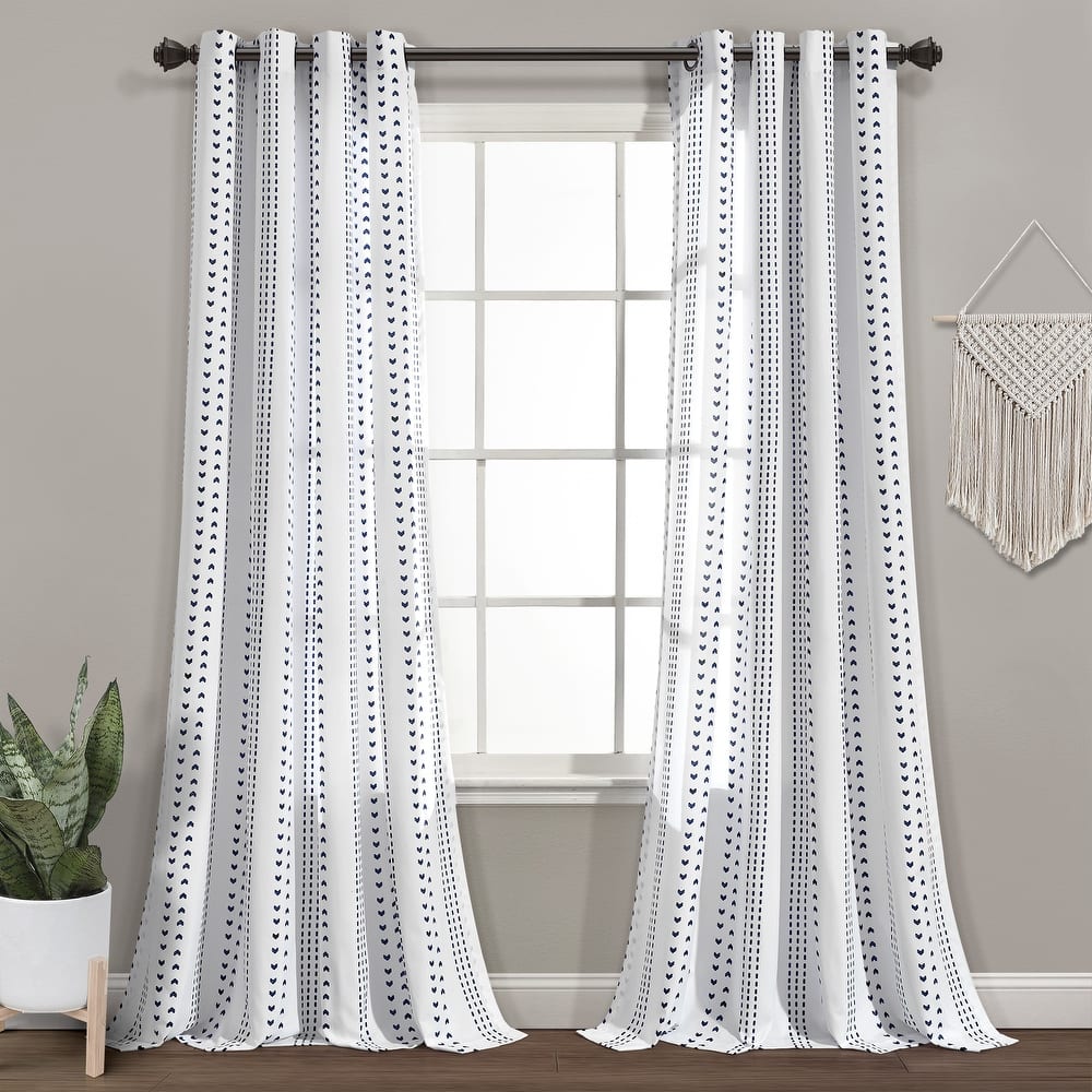 Lush Decor Hygge Stripe Window Curtain Panel Pair