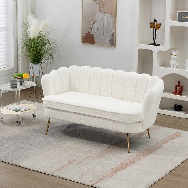 Small Mini Room Couch Two-Seater Sofa with Gold Metal Legs Small Mini Room Couch Two-Seater Sofa with Gold Metal Legs