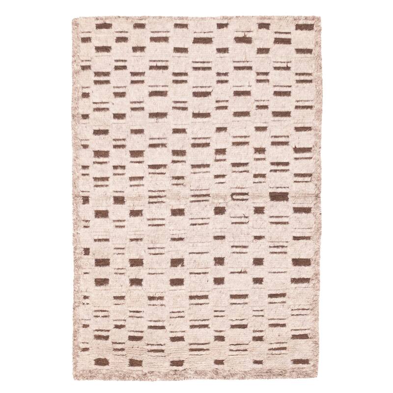 ECARPETGALLERY Hand-knotted Tangier Light Grey Wool Rug - 5'1 x 7'9