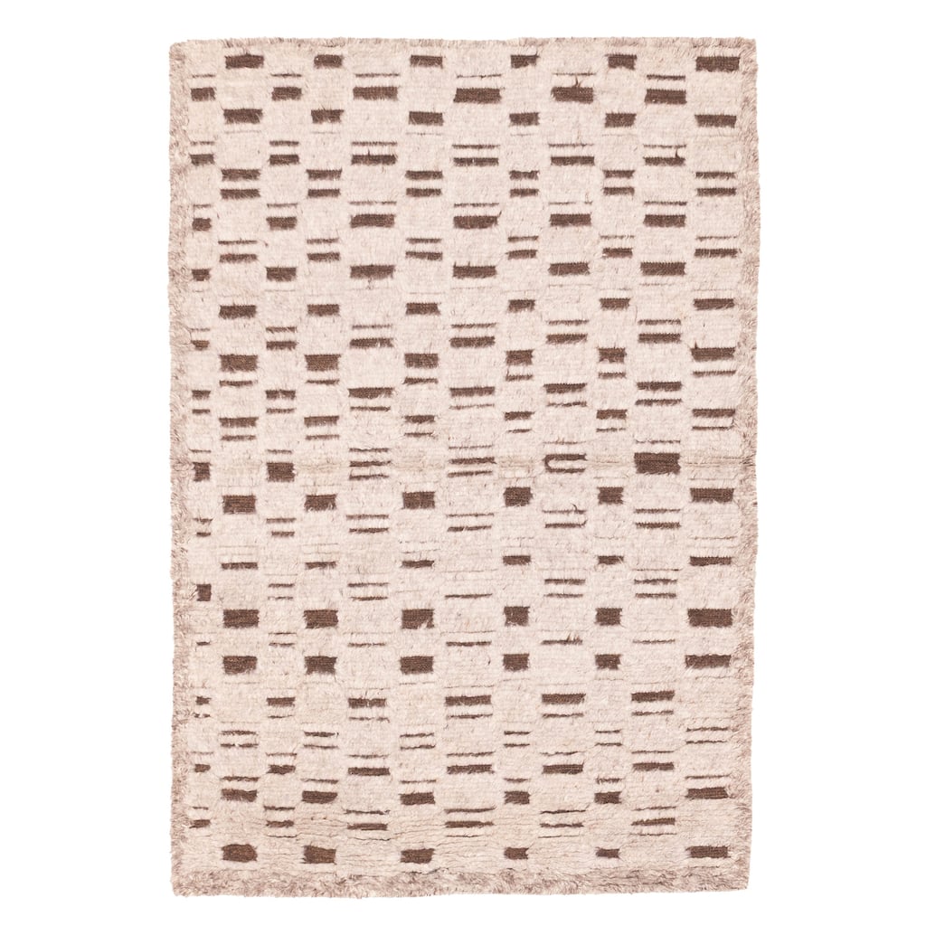 ECARPETGALLERY Hand-knotted Tangier Light Grey Wool Rug - 5'1 x 7'9