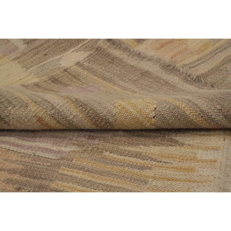 Hand Woven Oriental 100% Wool Carpet Southwestern Tribal Brown Kilim Area Rug - 5' 8'' X 4' 0''