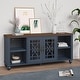 preview thumbnail 17 of 48, Vintage TV Stand with Carved Doors for Large Size TV