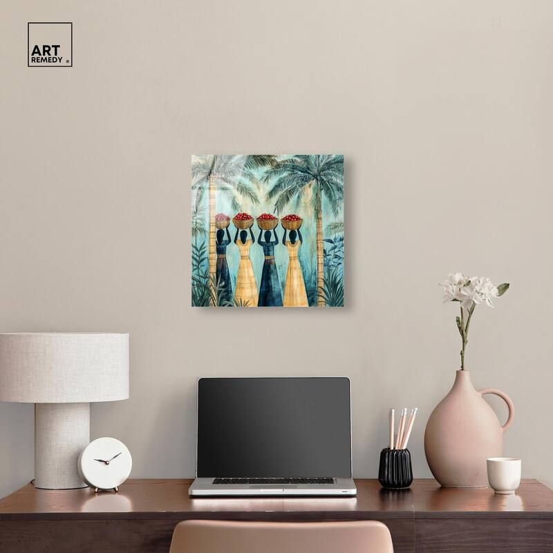 Walk Under Palms Acrylic by Art Remedy, Ready to Hang