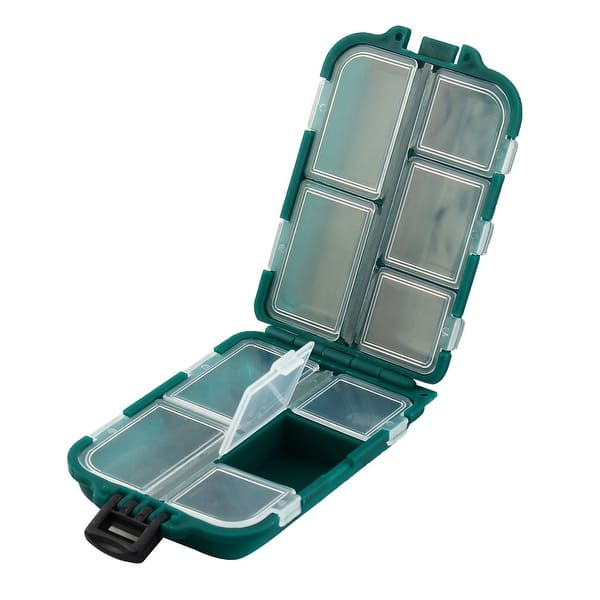 ABS 10 Compartments Fishing Hook Storage Box Fish Bait Lure Holder Case  Green - Bed Bath & Beyond - 17607968