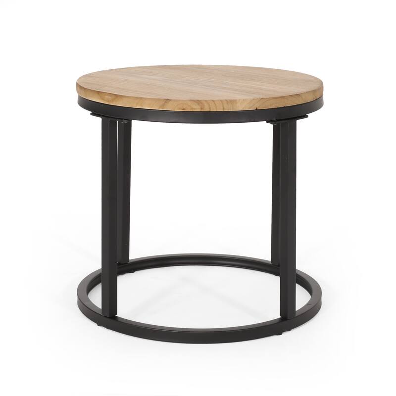 Modern 3-piece Round Table Set with Large Coffee Table and Two Nesting Side Tables