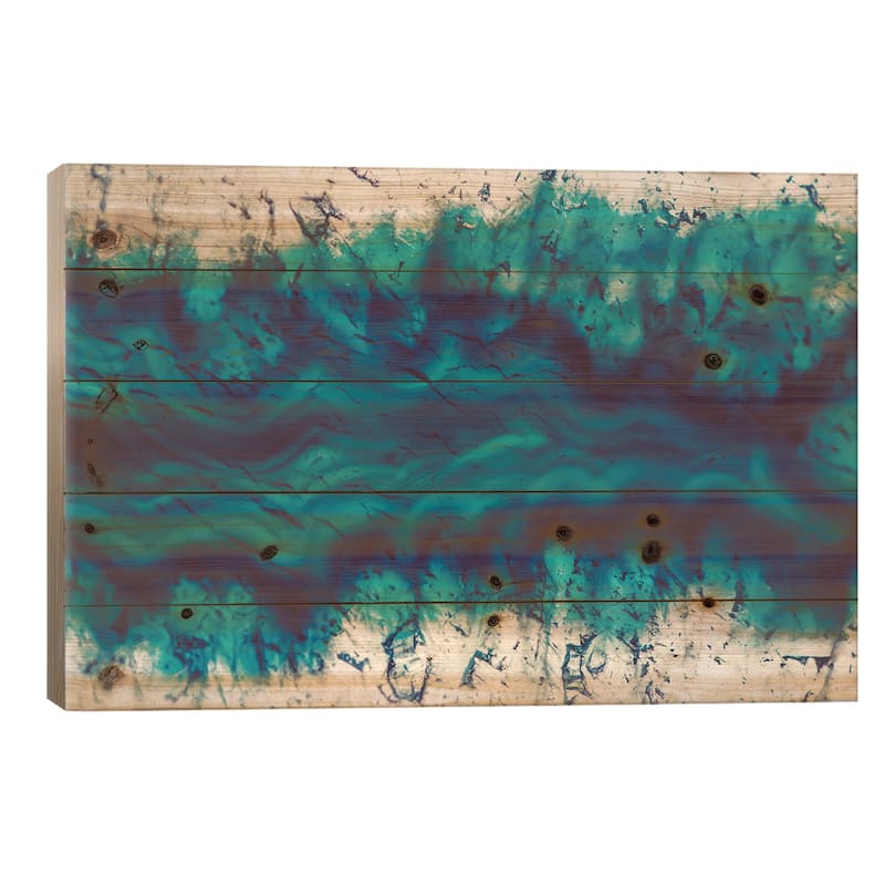 River Of Earth Print On Wood by Elena Kulikova - Multi-Color - 18x26x1.5