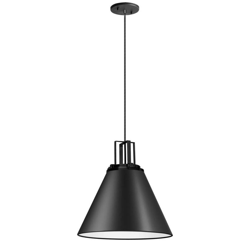 1 Light Pendant Light Matte Black, Modern Kitchen Island Light, Dining Room Ceiling Fixture - 14