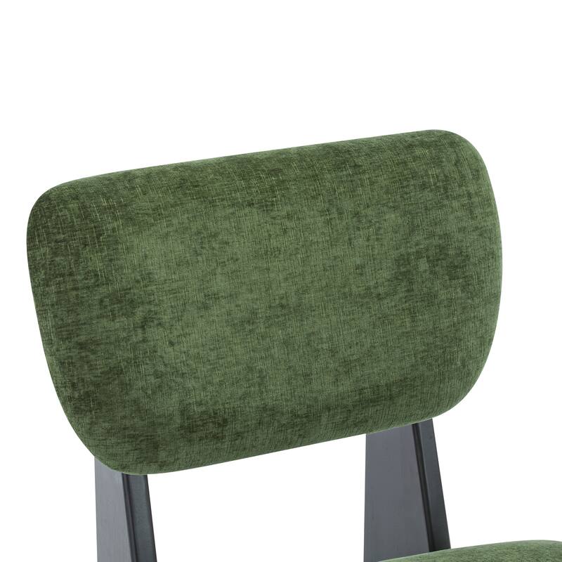 Roomfitters Modern Lounge Chair with Polyester Upholstery, Sturdy Black Wood Base, Minimalist Accent Seating, Set of 2