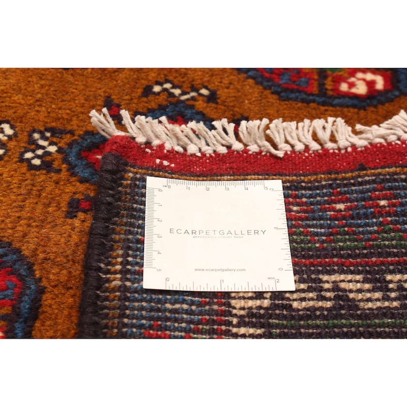 ECARPETGALLERY Hand-knotted Afghan Brown Wool Rug - 2'9 x 4'7