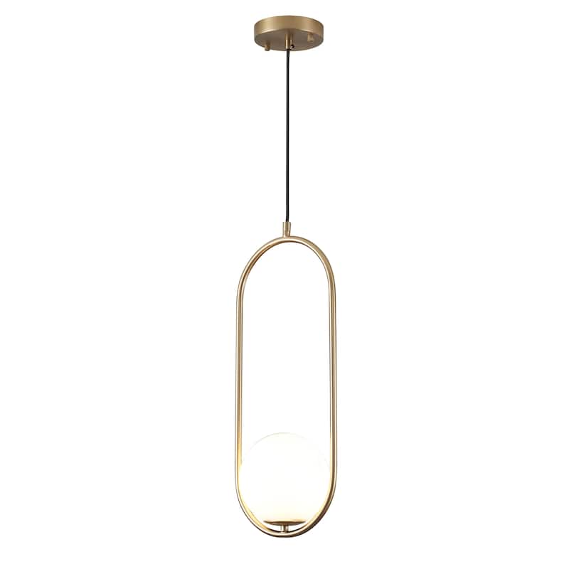 1 Light Gold Metal Pendant Lighting With Glass Shades
