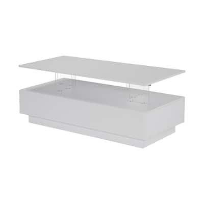 Rectangular LED Lights Coffee Table with 2 drawers