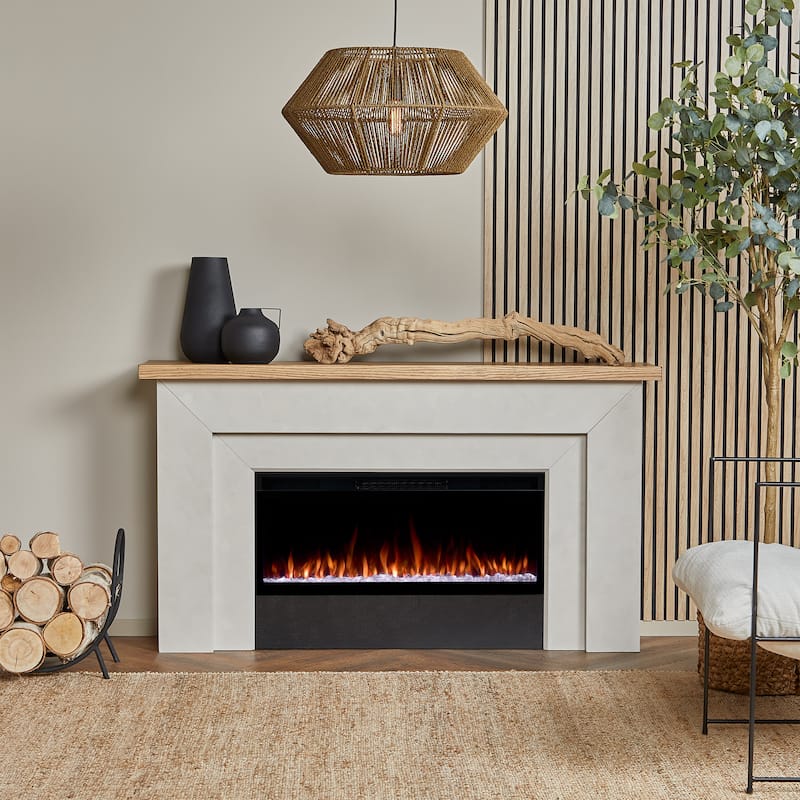 Malie 68" Smart Landscape Electric Fireplace in Venetian Gray by Real Flame