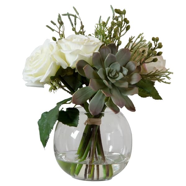 slide 2 of 5, Uttermost Belmonte Floral Bouquet and Vase