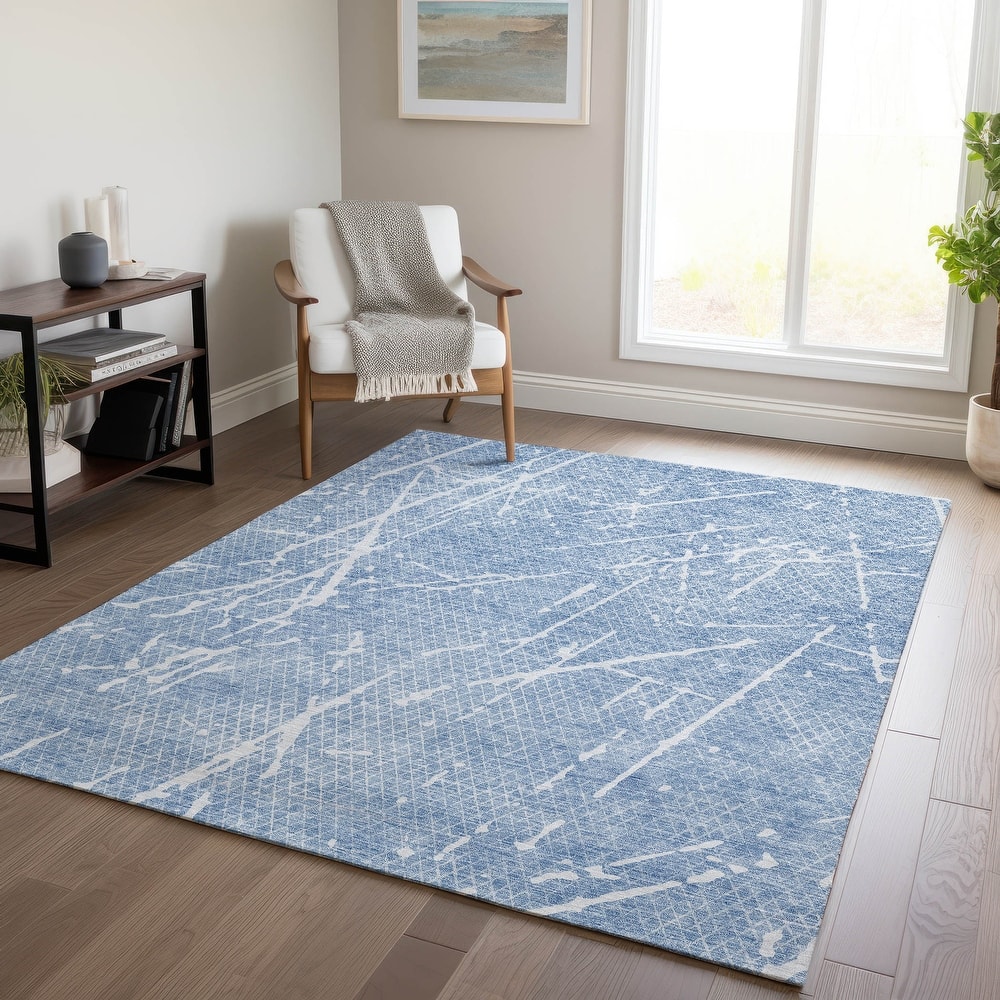 Machine Washable Indoor/ Outdoor Chantille Contemporary Crackle Rug