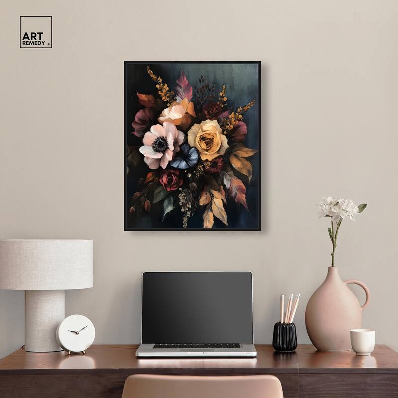 Velvet Night Bloom II Canvas by Art Remedy