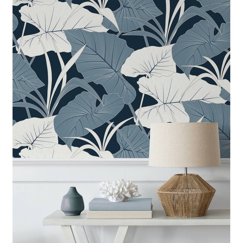 NextWall Elephant Leaves Peel and Stick Wallpaper