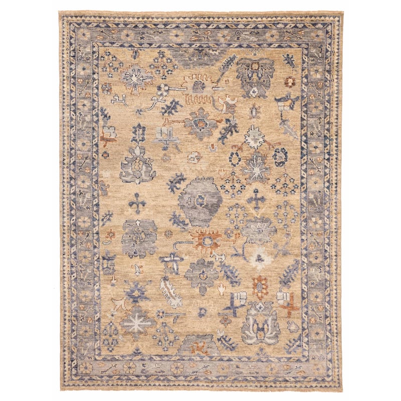 ECARPETGALLERY Hand-knotted Jules Serapi Khaki Wool Rug - 8'11 x 11'11