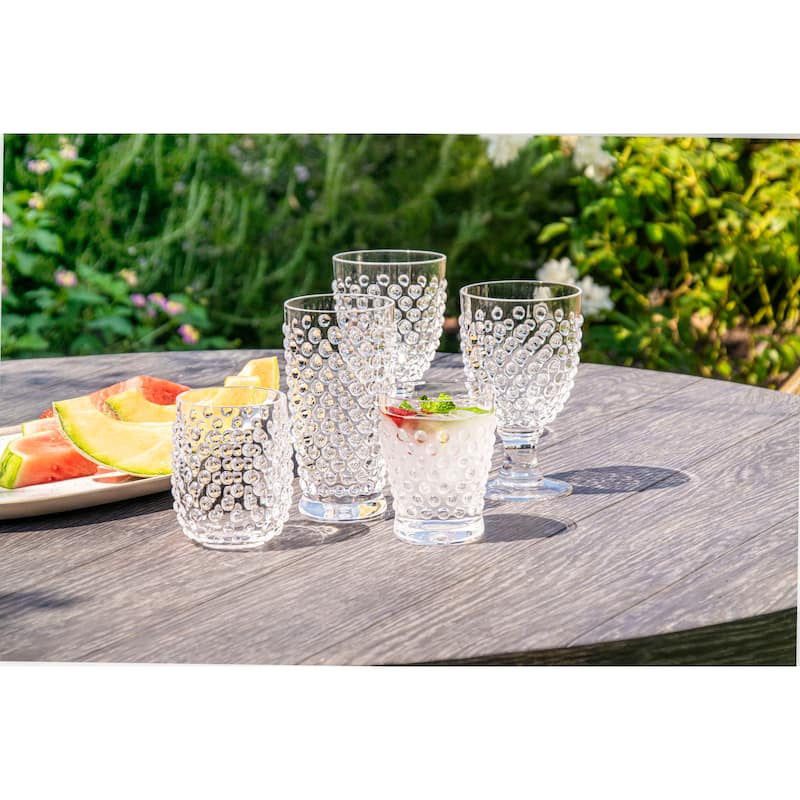 Abode Homewares Hobnail Acrylic Wine Glass - 17 oz - Set of 6