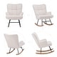 preview thumbnail 19 of 18, FERPIT Rocking Accent Chair Teddy Upholstered Glider Nursery Accent Chair Padded Seat with High Backrest for Living Room