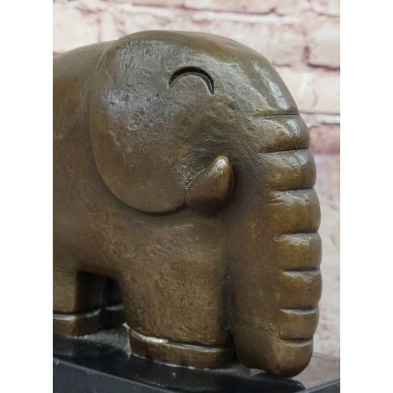 Abstract Modern Imitative Elephant Bronze Sculpture Statue Dali Art On Marble Base