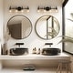 preview thumbnail 14 of 25, Olia Modern Black 3-Light Bathroom Vanity Light Minimal Globe Glass Wall Sconce