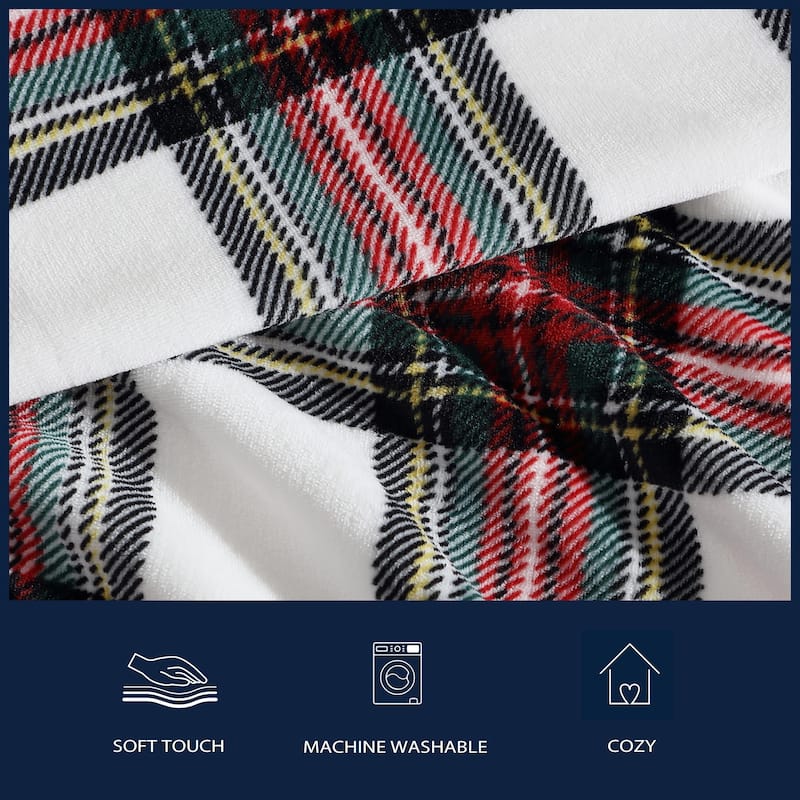 Nautica Plush Fleece Reversible Throw Blanket