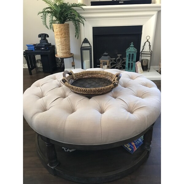 upholstered coffee table round