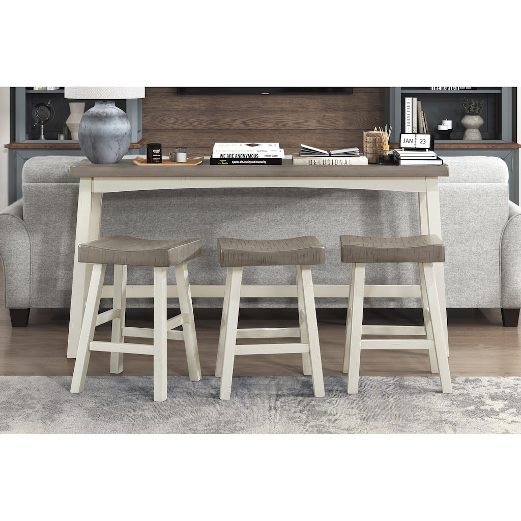 Transitional 4-Piece Counter Height Set, Table and Counter Height Stools