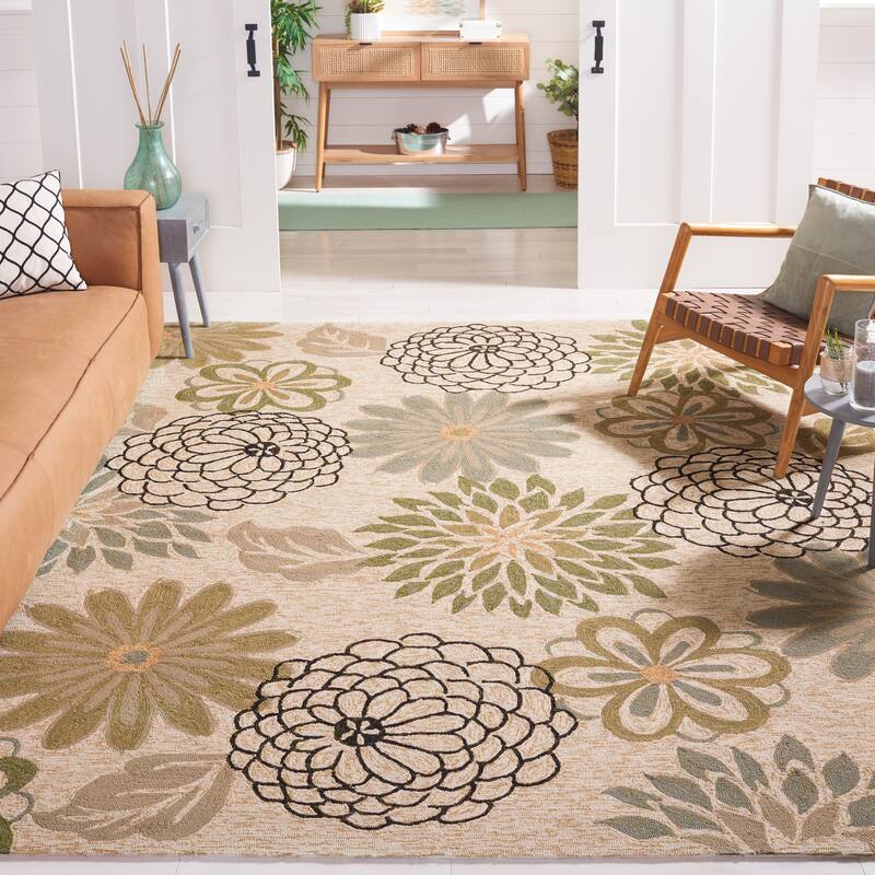 SAFAVIEH Handmade Four Seasons Tamta Floral Rug - 8' x 10' - Beige/Multi