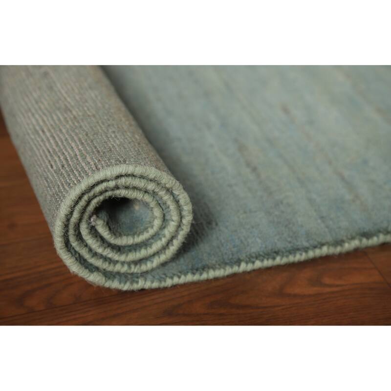 Modern Green Blue Gabbeh Oriental Accent Rug Handmade Wool Carpet - 2'7" x 4'1"