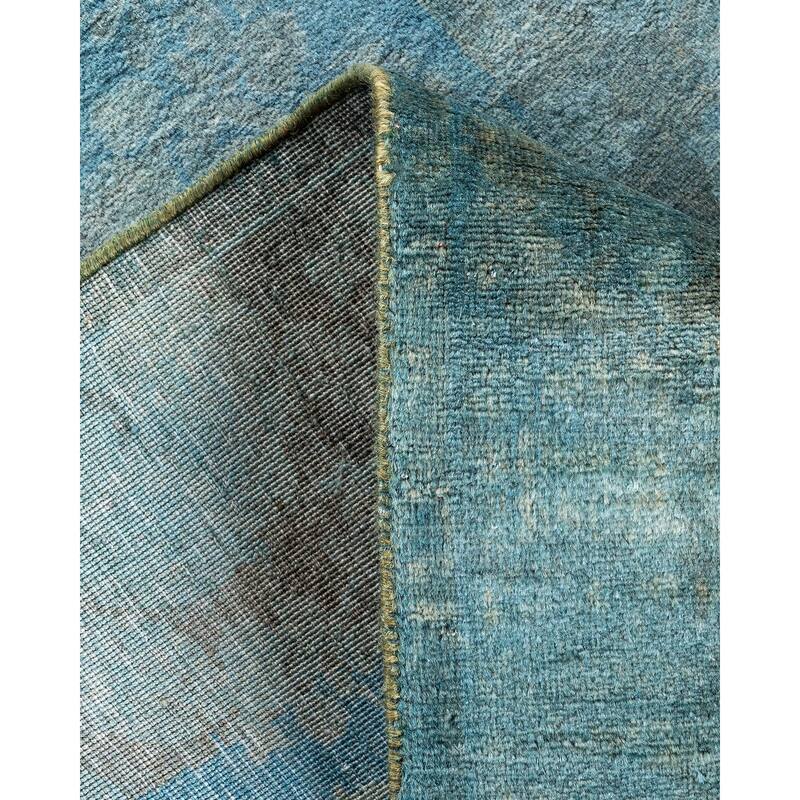Fine Vibrance, One-of-a-Kind Hand-Knotted Runner Rug - Blue, 2' 9" x 4' 2" - 2' 9" x 4' 2"