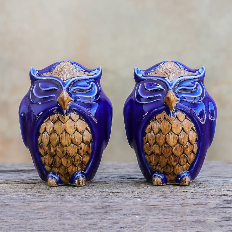 Handmade Ceramic salt and pepper shakers,(Thailand)