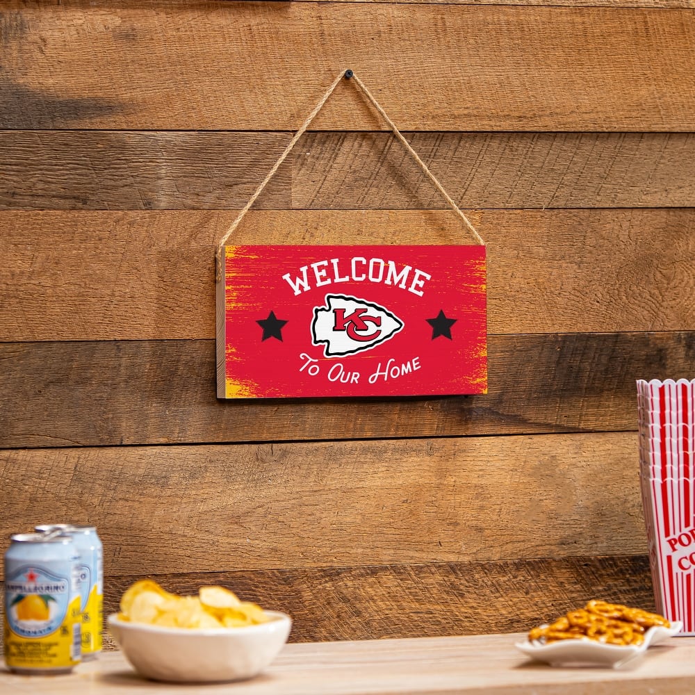 Kansas City Chiefs Wooden Door Decor Wall Sign - Multi-Color