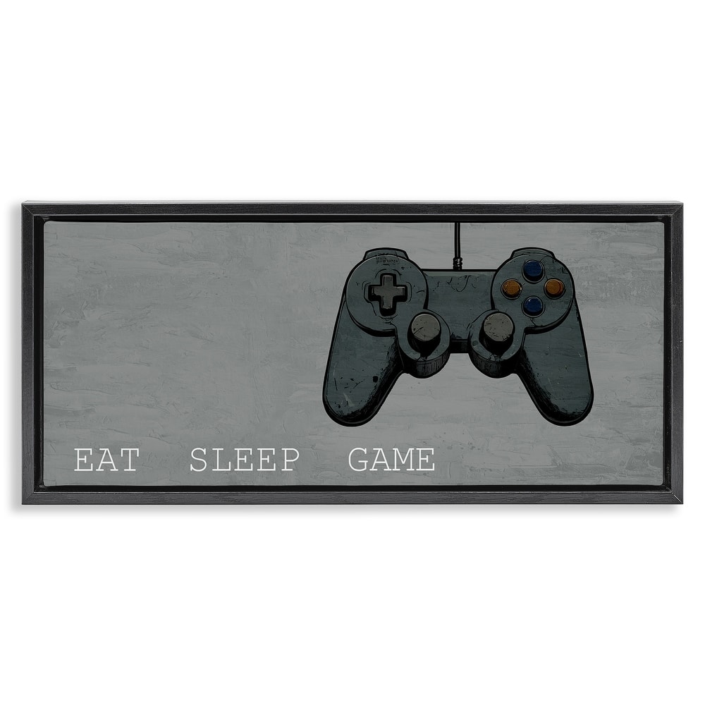 Stupell Eat Sleep Game Hobby Framed Floater Canvas Wall Art Design By Kim Allen