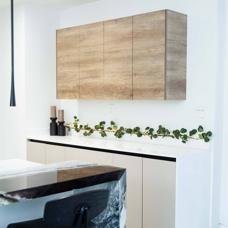 Pre-Lit Eucalyptus Artificial Christmas Garland - 6.5' x 11" - Warm White Lights