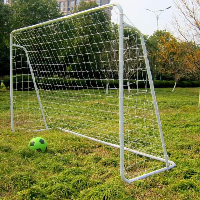 Soccer Goal 8' x 5' Football with Net Straps, Anchor Ball Training Sets - White