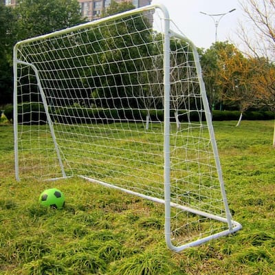 Soccer Goal 8' x 5' Football with Net Straps, Anchor Ball Training Sets