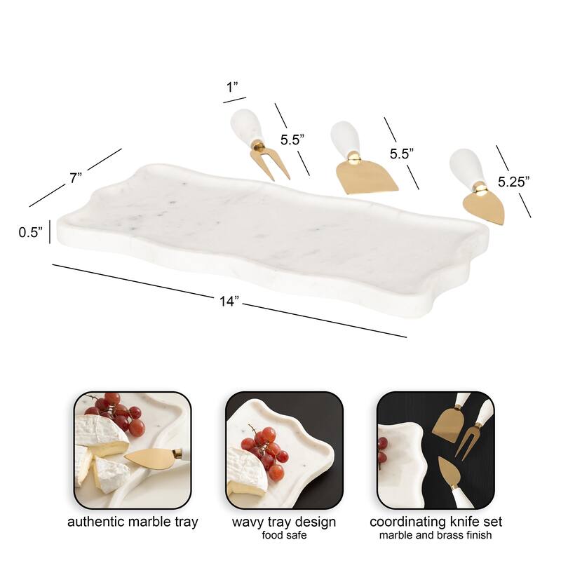 Kate and Laurel Waylock Cheese Board with Utensils
