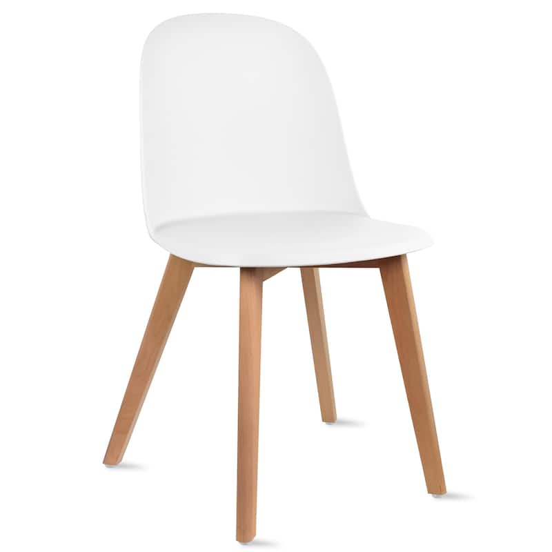 Set of 2 Plastic Dining Side Chair Wood For Event Kitchen Office Event Garden Patio Cafe
