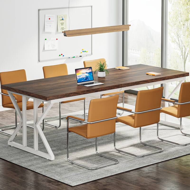 6FT Conference Table Meeting Room Table - Brown/White