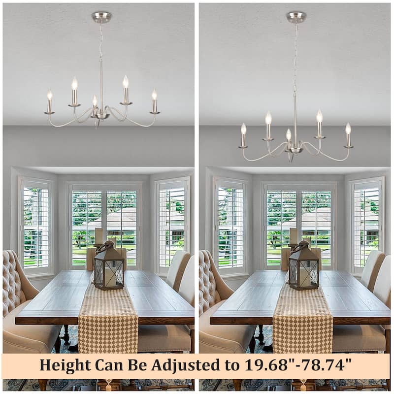5-Light Farmhouse Chandeliers for Living Room Foyer Hallway Dining Room