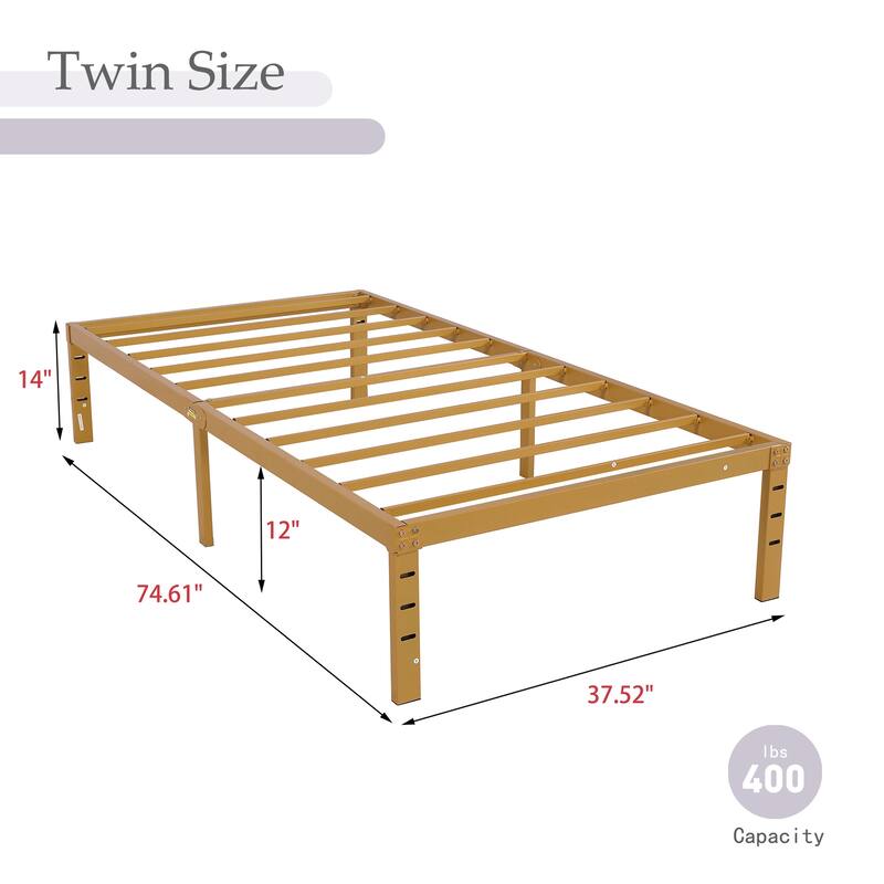 NNV 14" 3500 lbs Heavy Duty Bed Frame, Duty Steel Slat Metal Bed Frame
