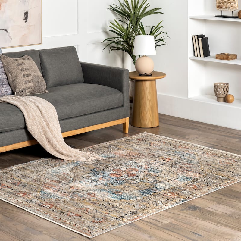Nuloom Marley Traditional Medallion Fringe Area Rug - 2' x 3' - Beige