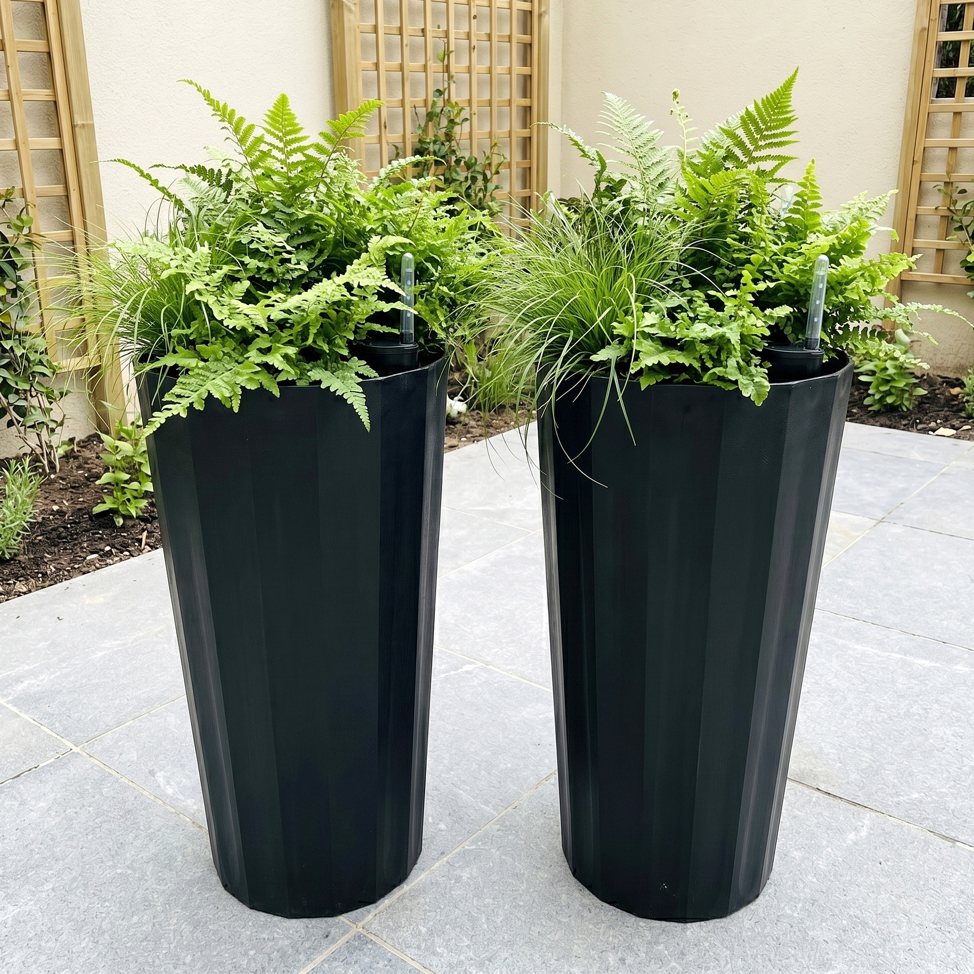 PE Modern Decorative Garden Pots for Indoor & Outdoor Use (Set of 2)