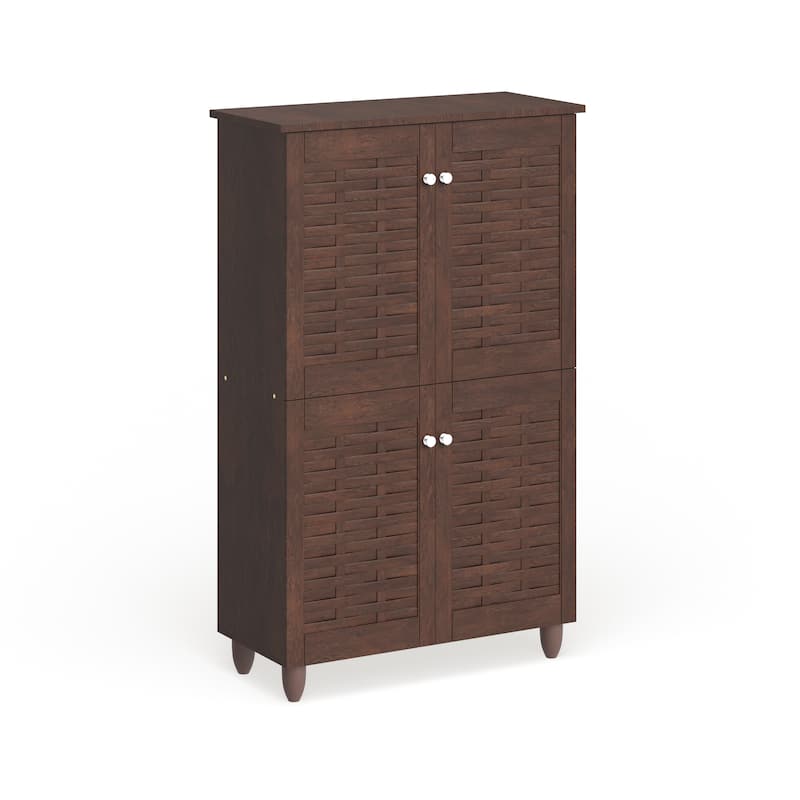 Strick & Bolton Vadym Dark Brown 4-door Shoe Cabinet