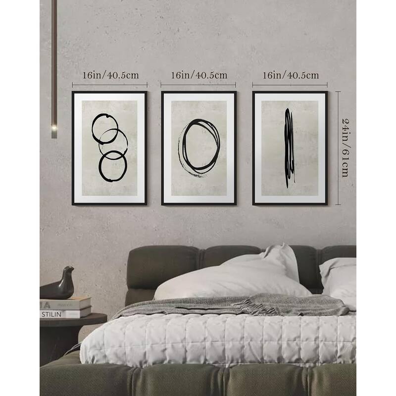 Black Abstract Wall Art Minimalist Lines
