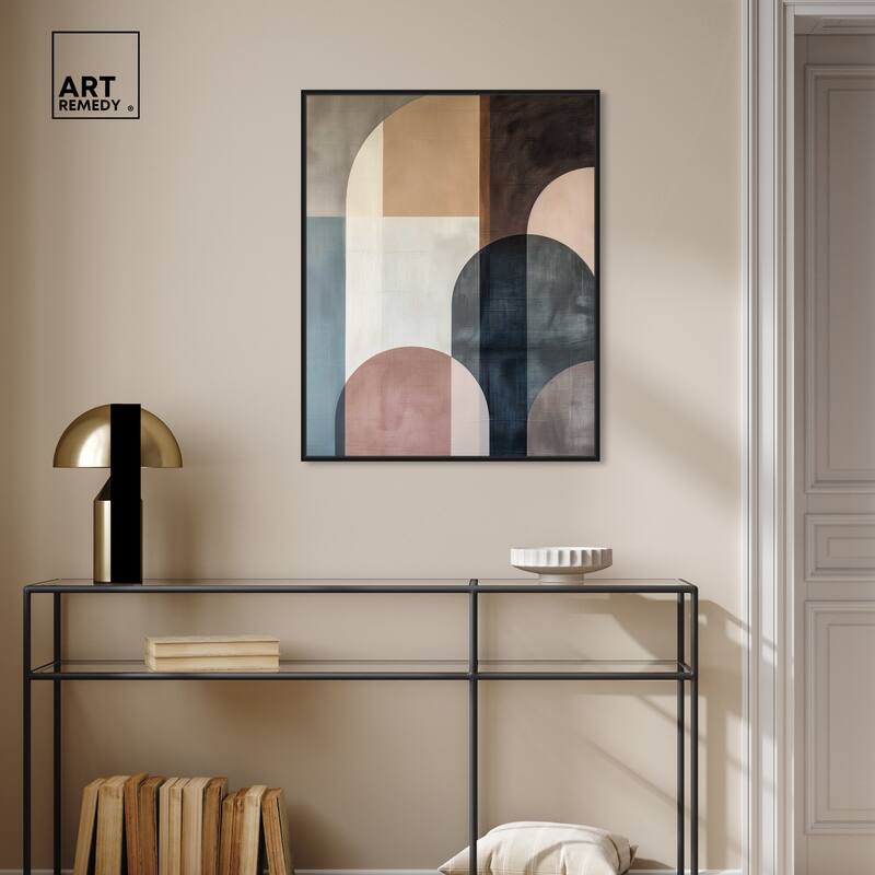 Art Remedy Lost In Transformation Framed Abstract Shapes 1 Piece Canvas Wall Art